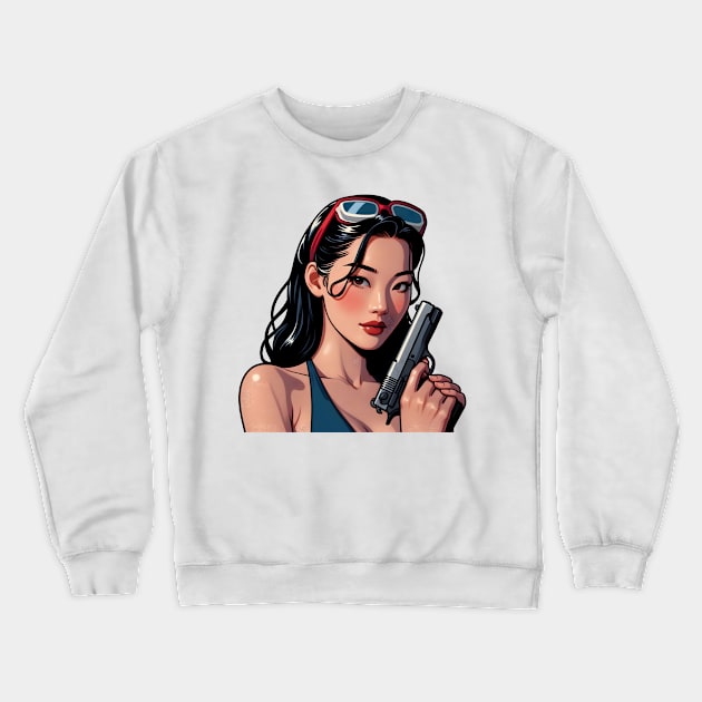 Tactical Girl Crewneck Sweatshirt by Rawlifegraphic